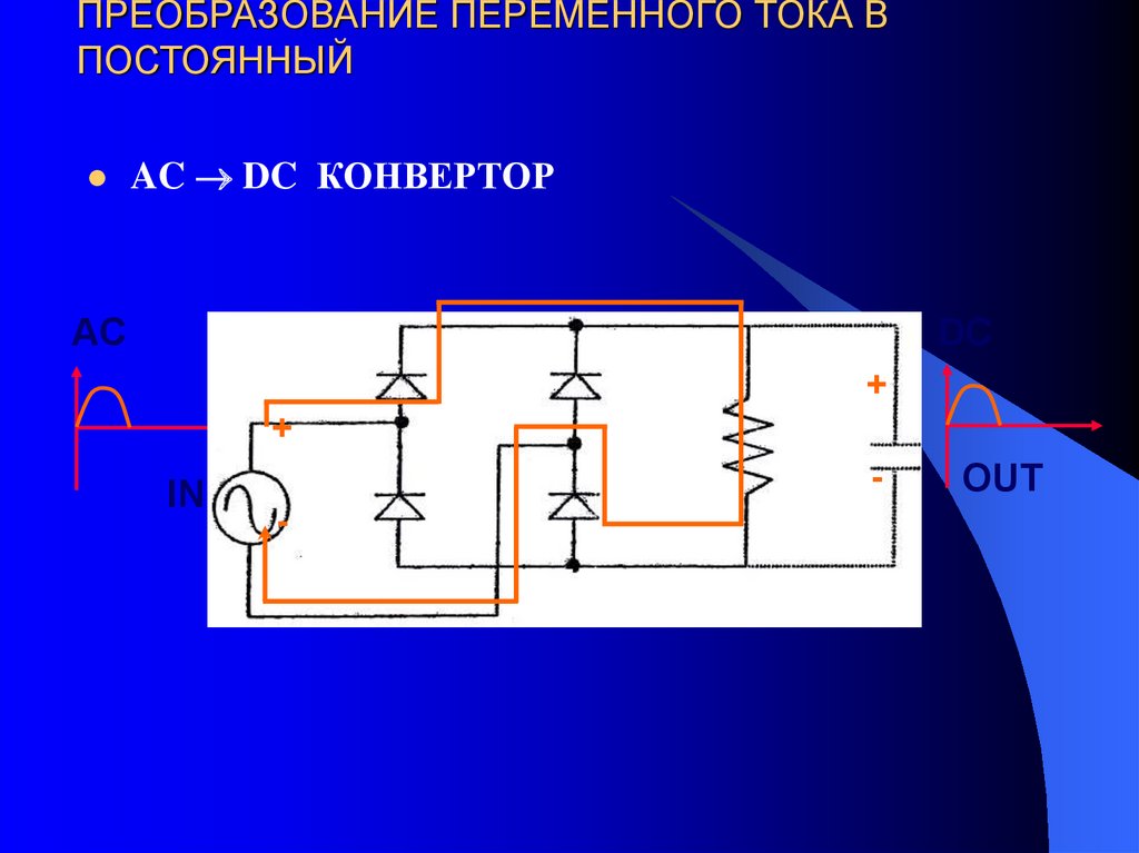 Как перевести постоянный ток в переменный схема