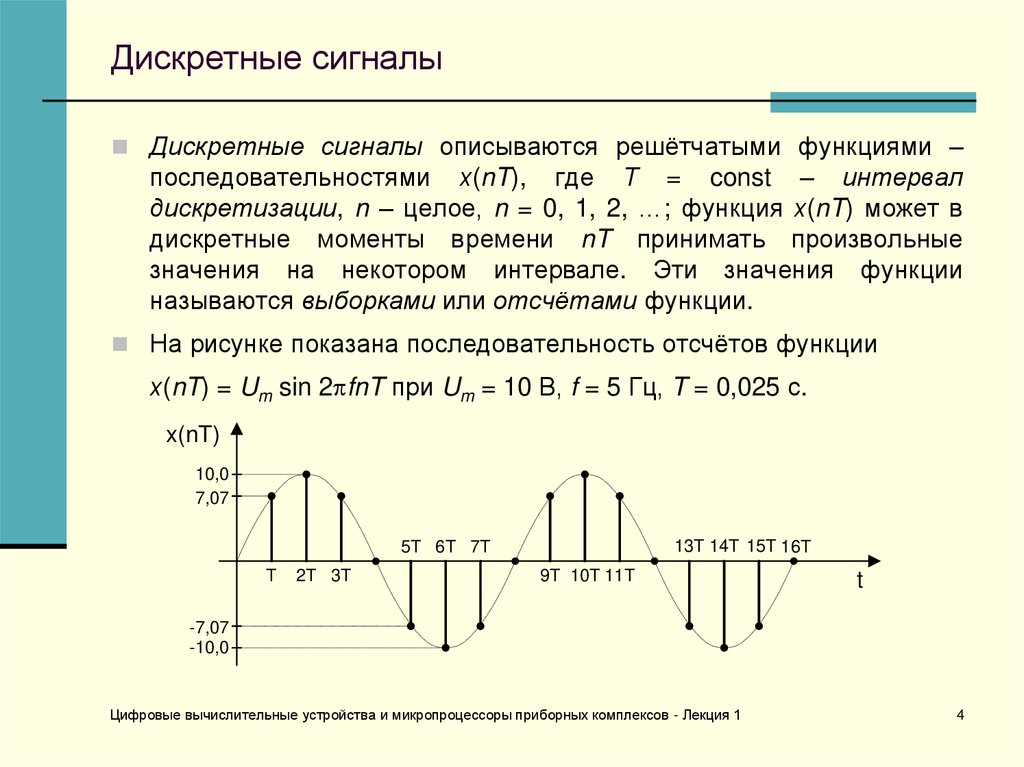 Что такое дискретный сигнал