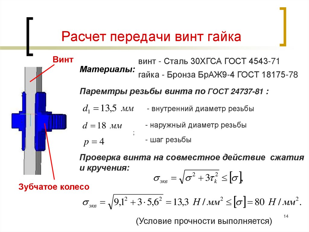 Расчет передач