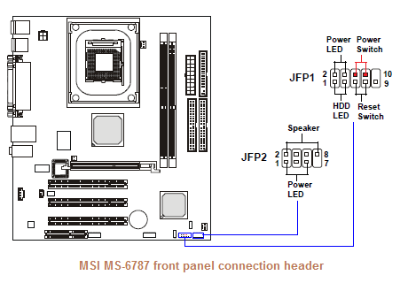 Msi подключение передней панели