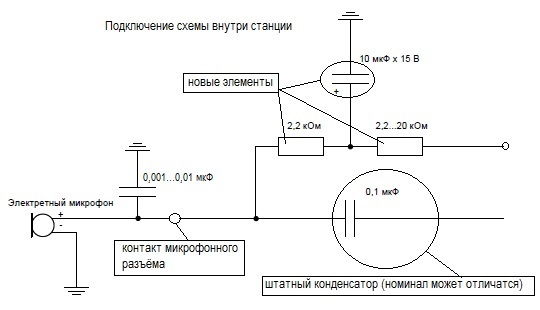 Электретные микрофоны схемы подключения