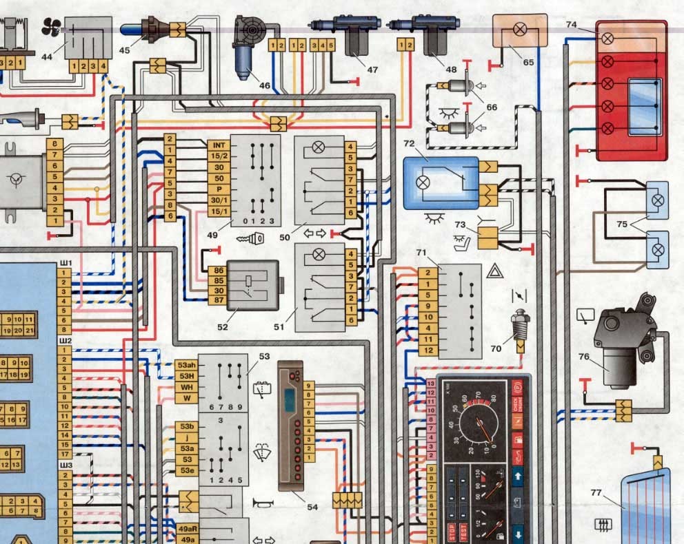 Проводка ваз 2109 схема