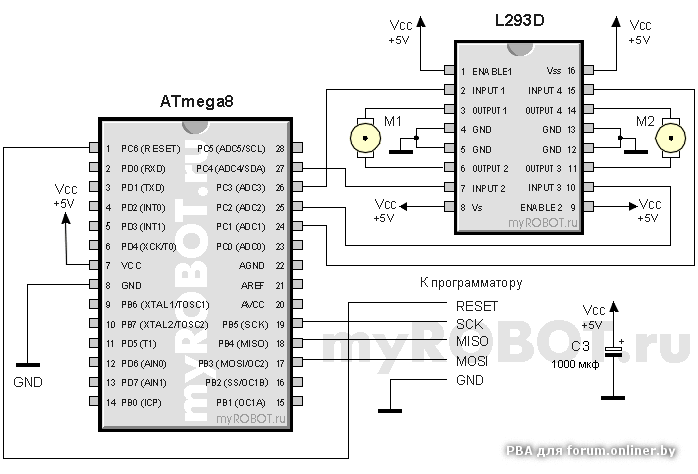 Drv8833 схема подключения