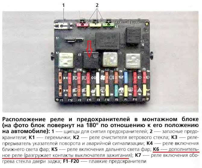Схема расположения предохранителей ваз 2112