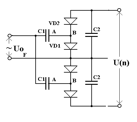 Умножитель напряжения на диодах и конденсаторах схема своими руками