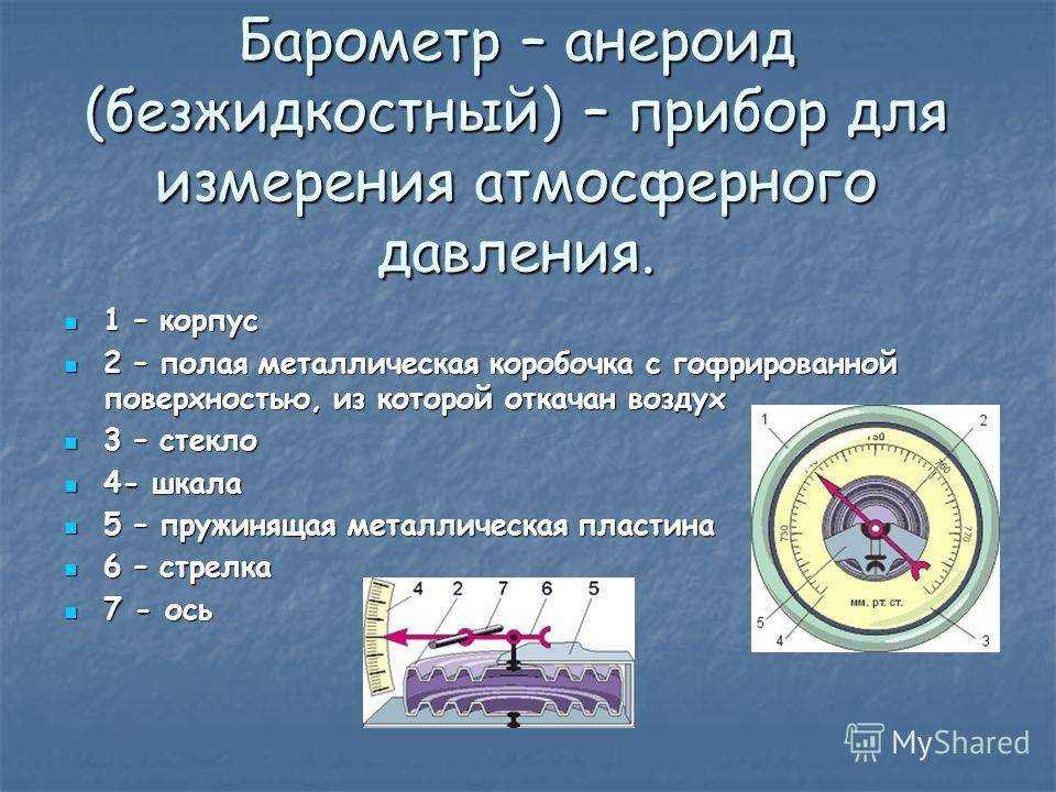 Барометр анероид атмосферное давление на различных высотах физика 7 класс презентация