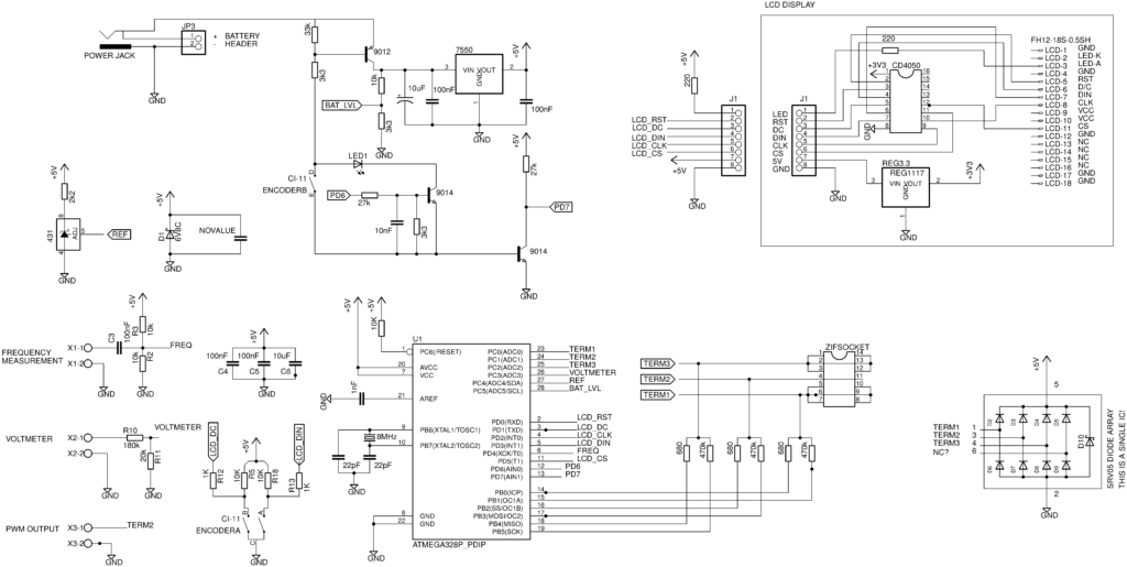 Транзистор тестер схема на atmega328