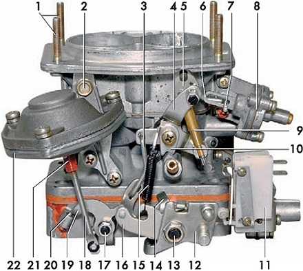 Устройство карбюратора ваз 2105 дааз схема