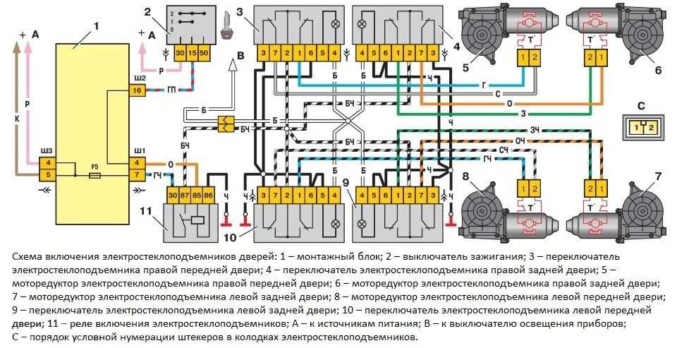 Эл схема эл стеклоподъемников