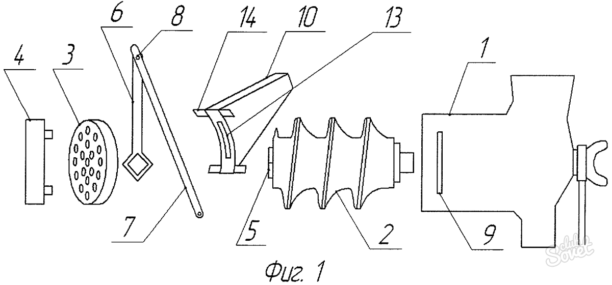 Чертеж шнека в мясорубке