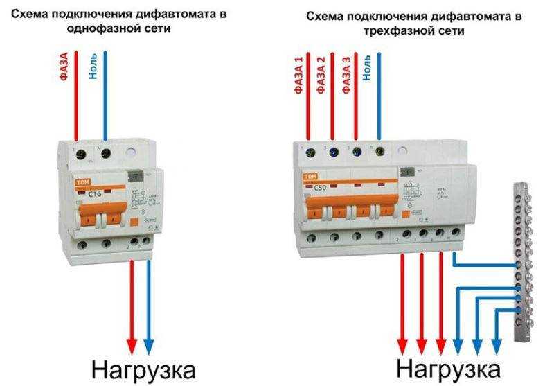 3 фазный автомат схема подключения