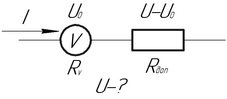 Обозначение вольтметра в схеме