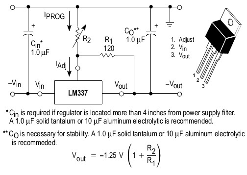 Lm337 схема включения