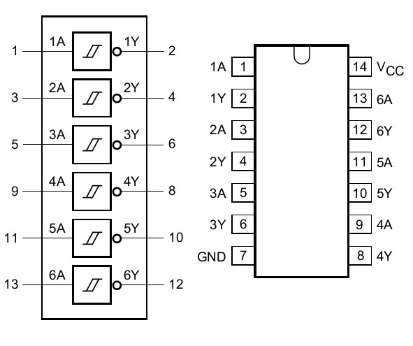 74hc14d datasheet на русском схема включения