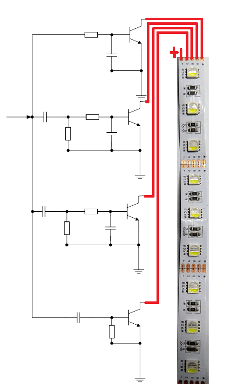 Цветомузыка на светодиодных лентах своими руками схемы