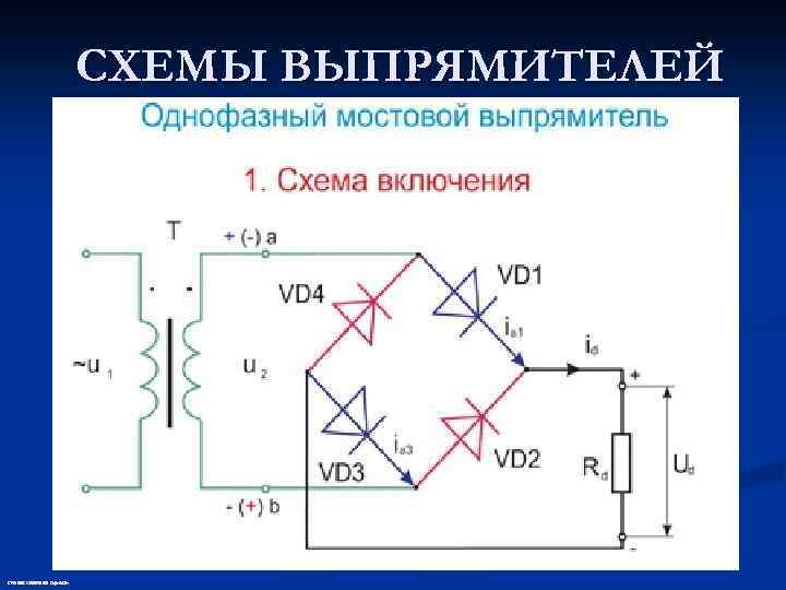 Схемы выпрямления переменного тока в постоянный