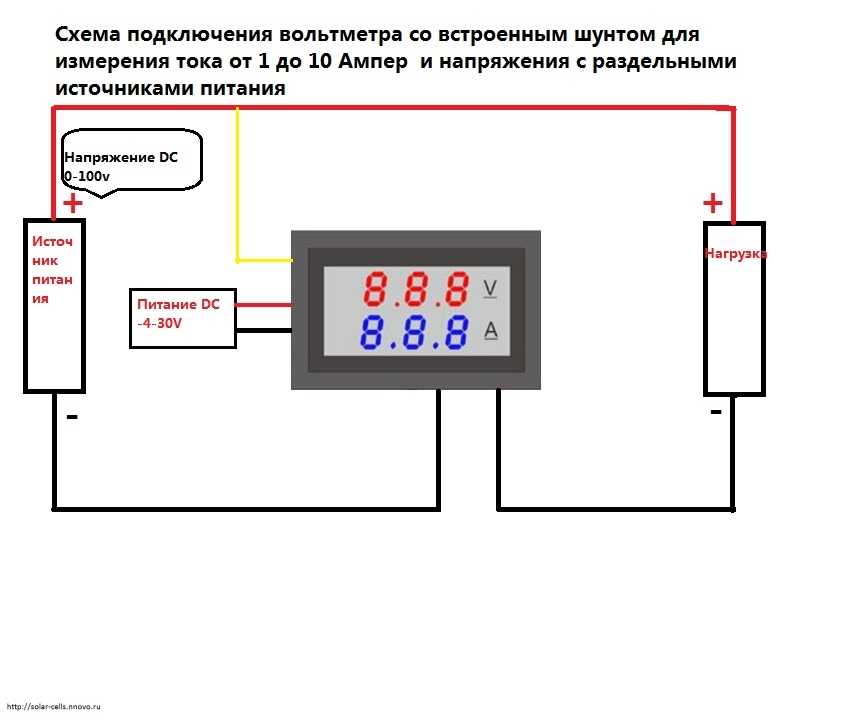 Схема подключения вольтамперметра