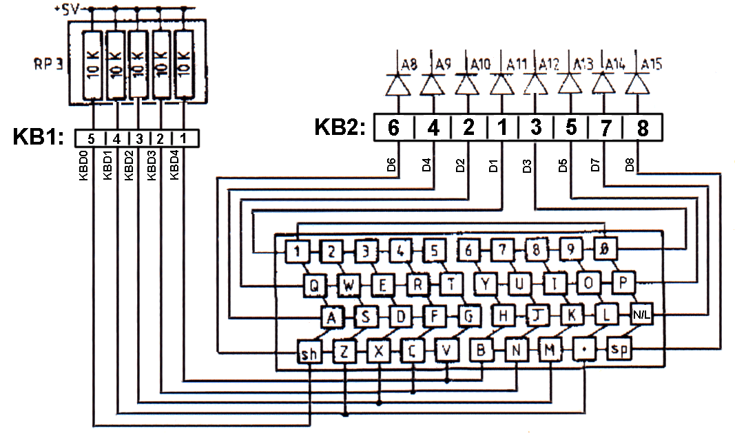 Принципиальная схема клавиатуры