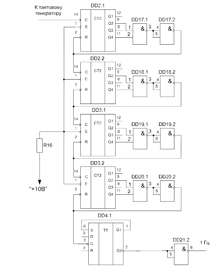 Генератор тактовых импульсов схема