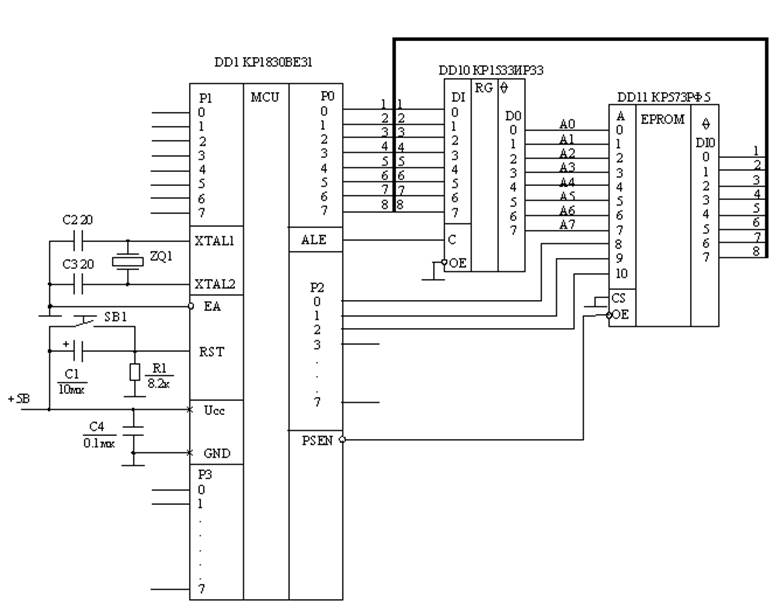 Электрическая схема микроконтроллера