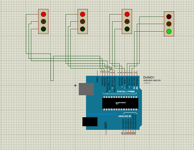 Схема светофора на ардуино