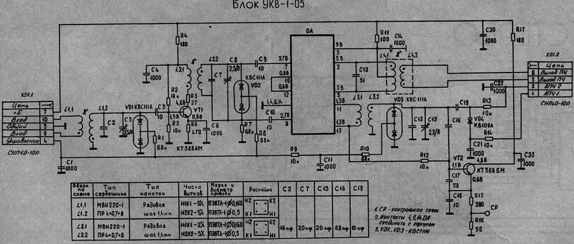 Схема укв 2 01е номиналы катушек