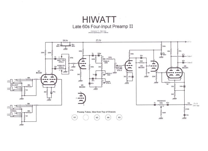 Гитарный преамп на лампах схема