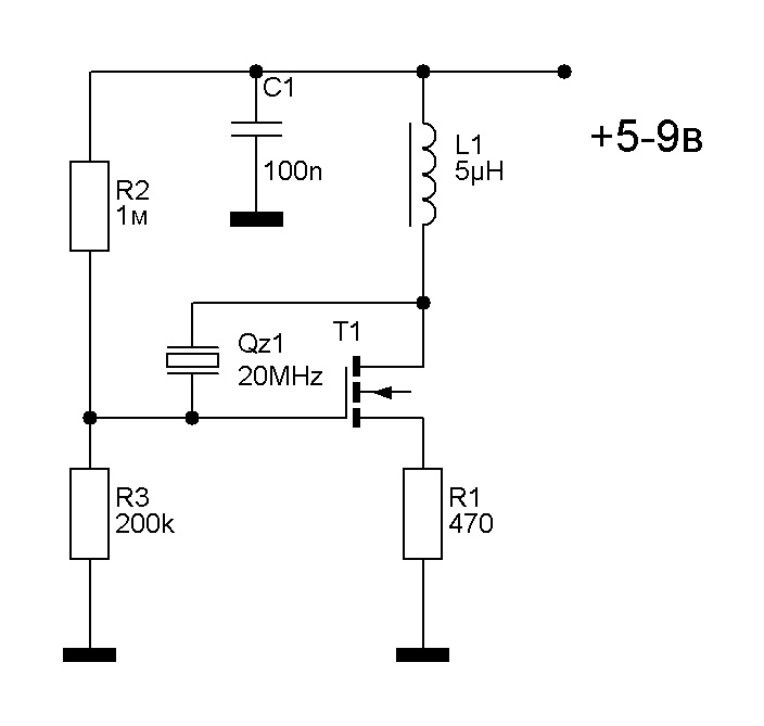 Вч генератор на полевых транзисторах схема