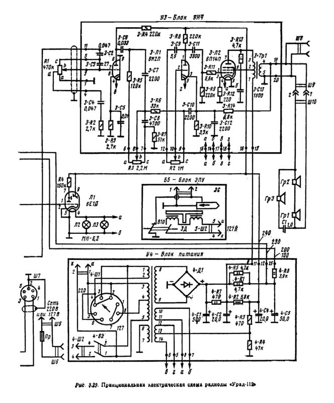 Урал 110 радиола схема