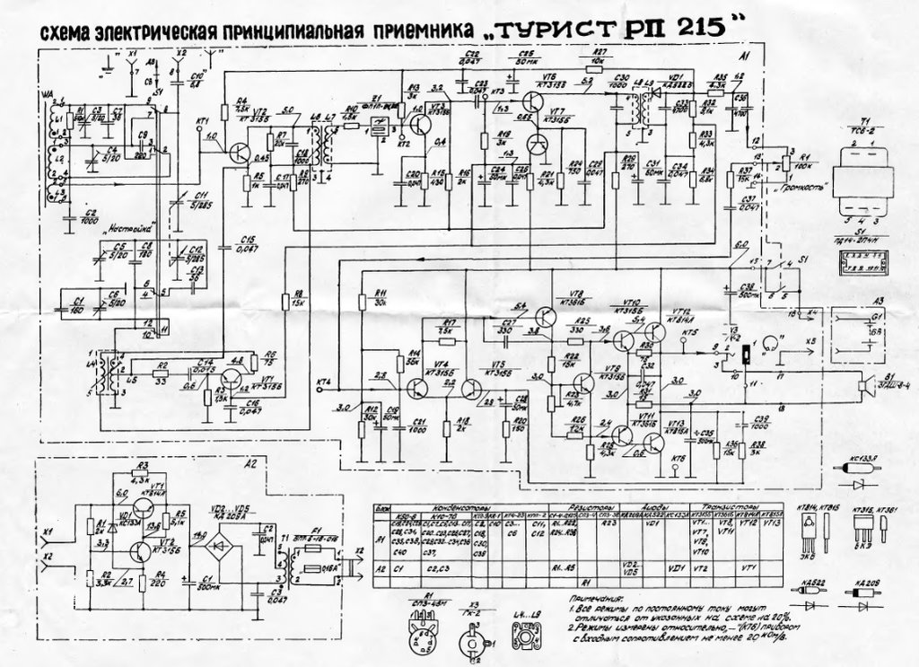 Принципиальная схема приемника альпинист