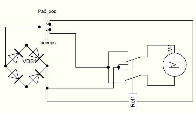 Схема реверсивного подключения двигателя на 220 вольт