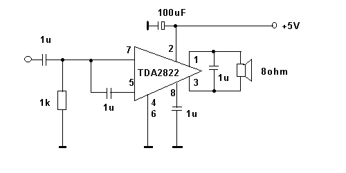 Tda2822м схема включения