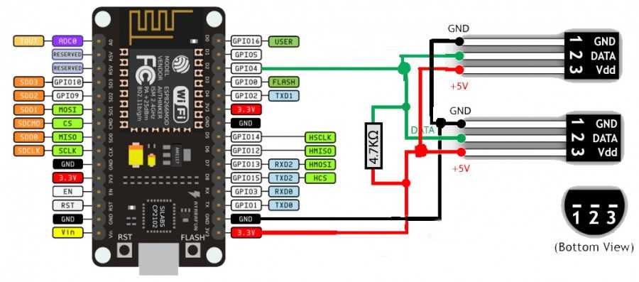 Esp8266 ds18b20 несколько датчиков