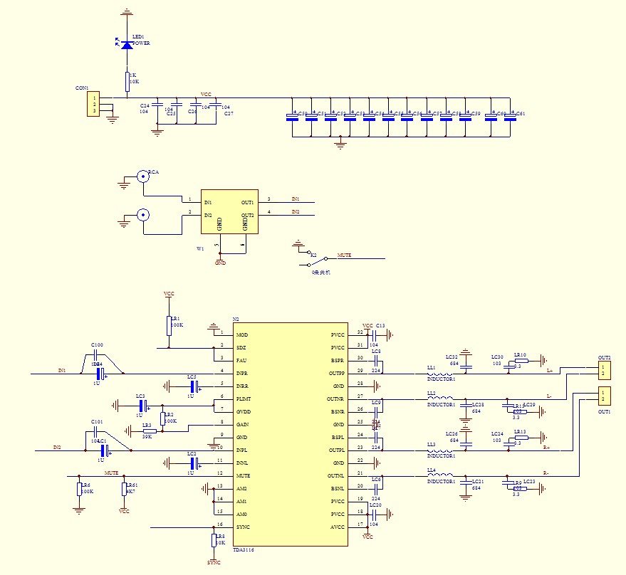 Tpa3116d2 схема усилителя