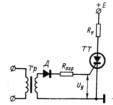Управление тиристором схема