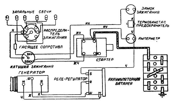 Реле стартера уаз 469 схема подключения проводов