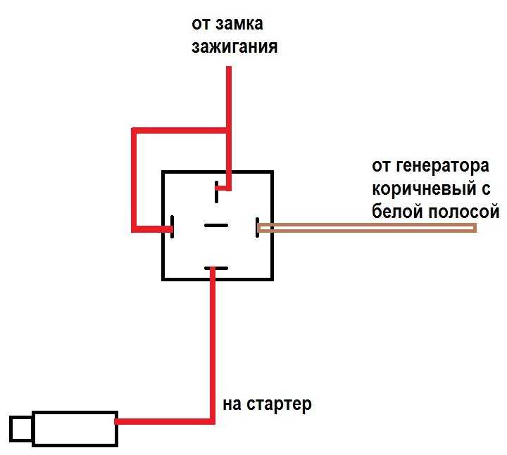 Схема от замка зажигания до стартера ваз 2114