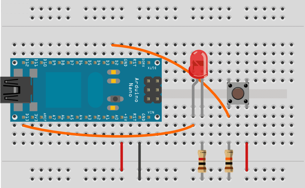 Ардуино нано светодиод. Схема подключения светодиода к плате ардуино. Маячок ардуино схема. Ардуино нано на макетной плате.