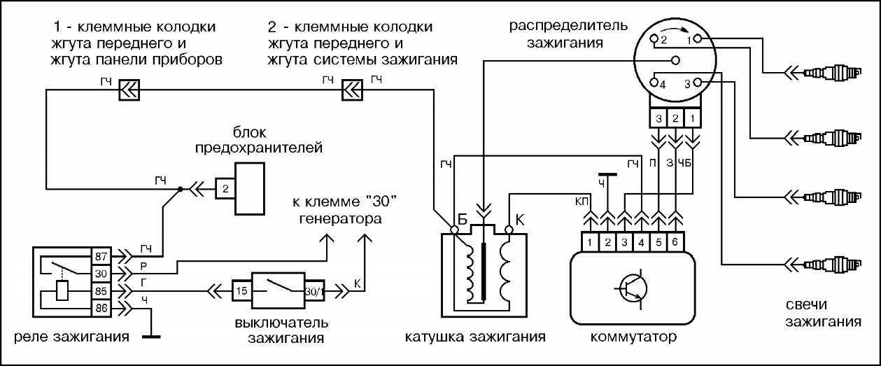 Электронное зажигание на ваз 2106 схема