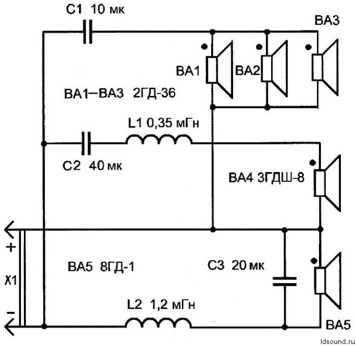 Двухполосная акустическая система своими руками схема