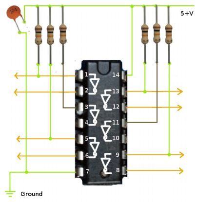 Sn74hc14n схема включения