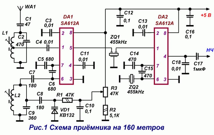 Простой трансивер на 40 метров схема