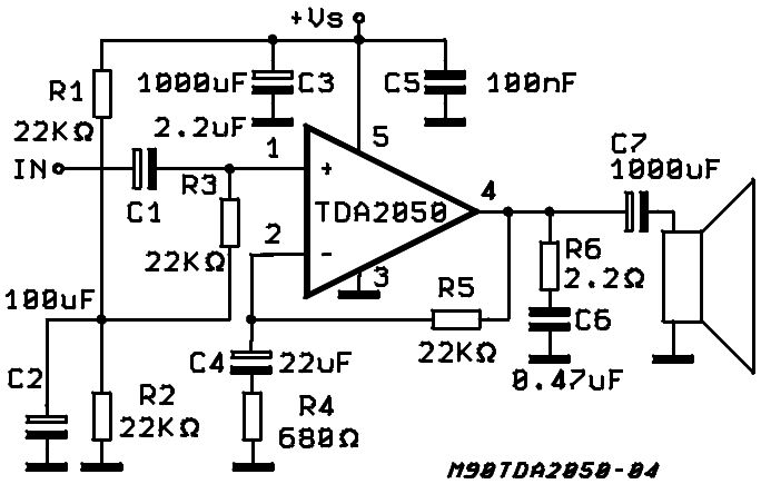 Tda1904 схема усилителя