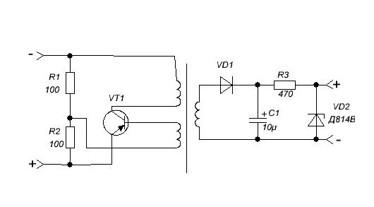 Преобразователь 12 в 9 вольт схема