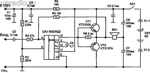 К553уд2 схема усилителя звука своими руками