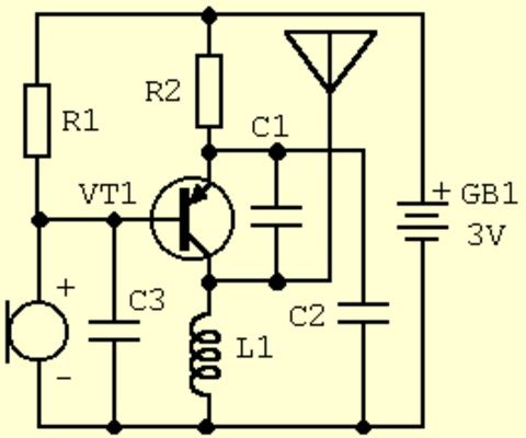 Схемы радиожучков на транзисторах