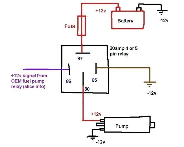 Схема реле 12v