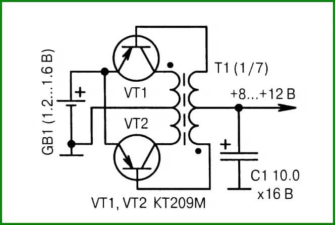 Преобразователь 12 в 9 вольт схема