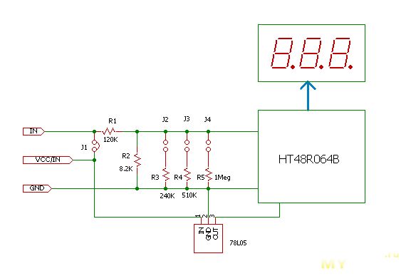 Переделка китайского вольтметра в амперметр схема