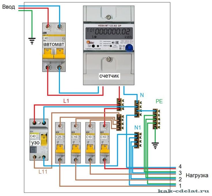 Схема подключения дома от столба к щитку